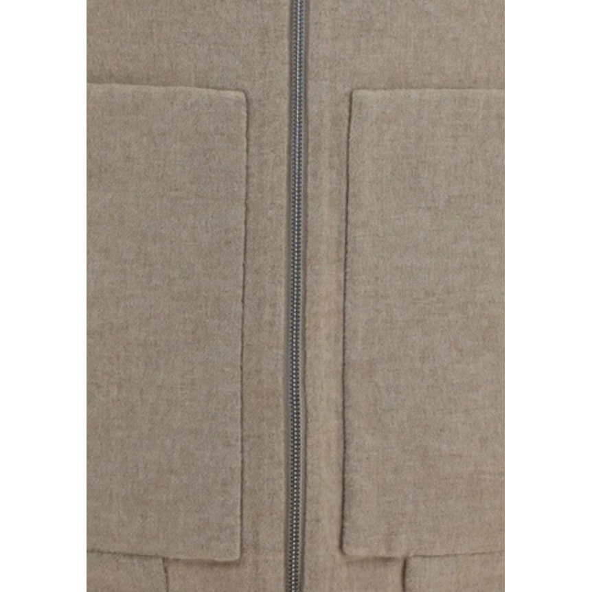 Blouson bomber BRUNELLO CUCINELLI col montant cachemire prince de galles écru réversible beige