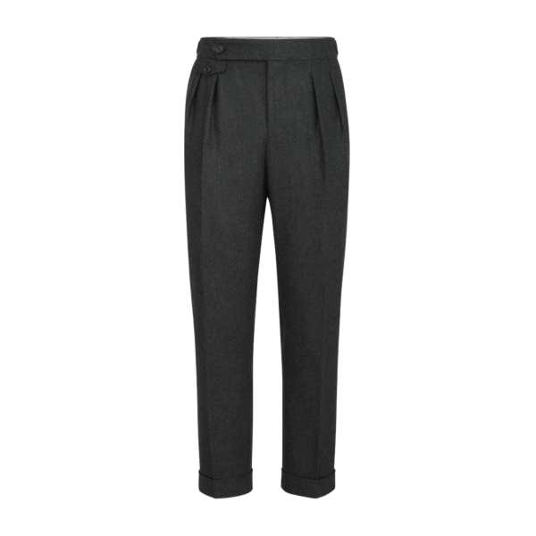 Pantalon 2 pinces BRUNELLO CUCINELLI flanelle gris anthracite tirette