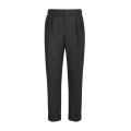 Pantalon 2 pinces flanelle gris anthracite tirette