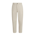 Pantalon en gabardine de coton émerisé écru
