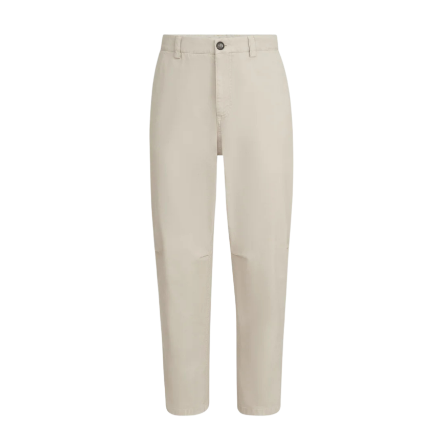 Pantalon BRUNELLO CUCINELLI en gabardine de coton émerisé écru