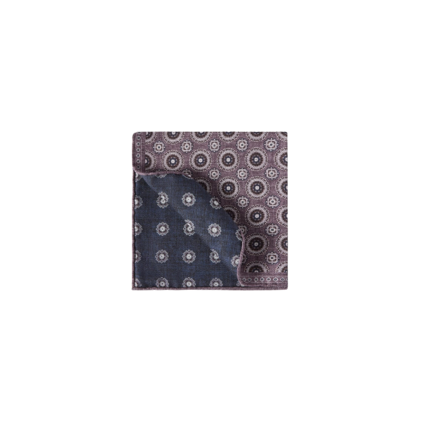 Pochette en soie BRUNELLO CUCINELLI à motif médaillon bleu violet