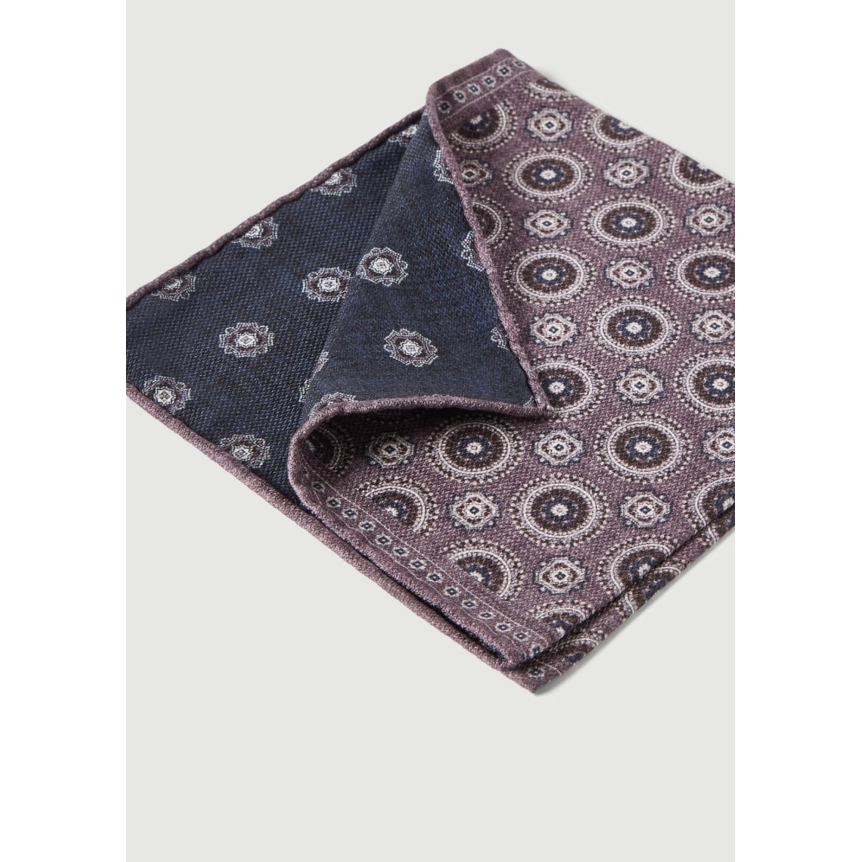 Pochette en soie BRUNELLO CUCINELLI à motif médaillon bleu violet