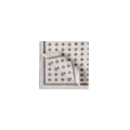 Pochette en soie à motif médaillon gris marron