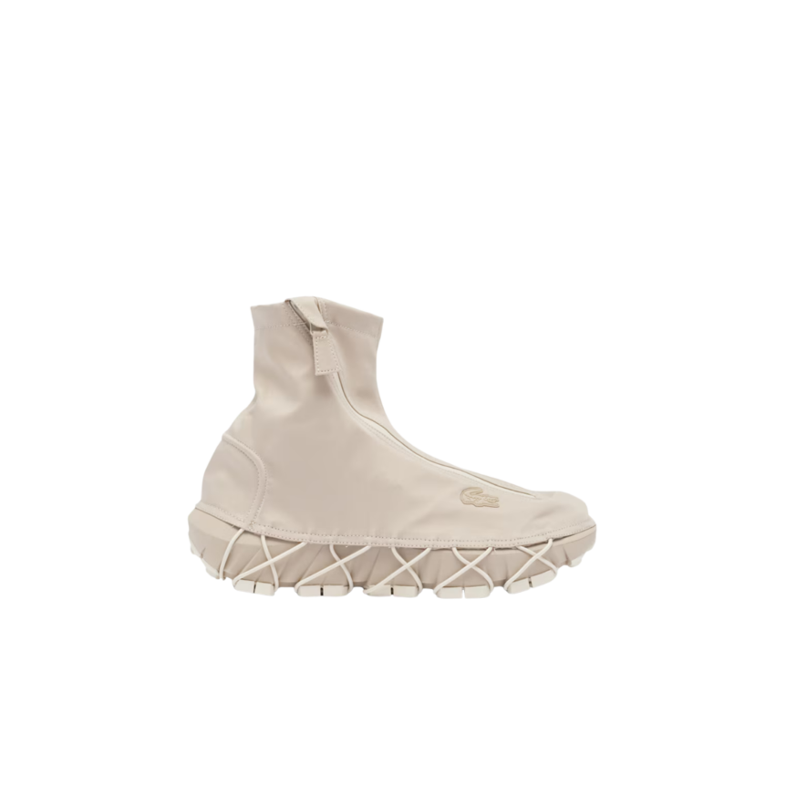 Baskets LACOSTE Défilé Sneakers Gaitor Runway nylon beige housse amovible