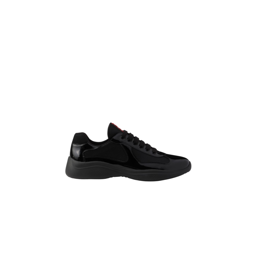 Sneaker PRADA America’s Cup en cuir verni noir