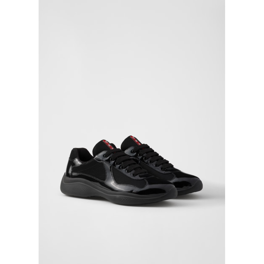 Sneaker PRADA America’s Cup en cuir verni noir
