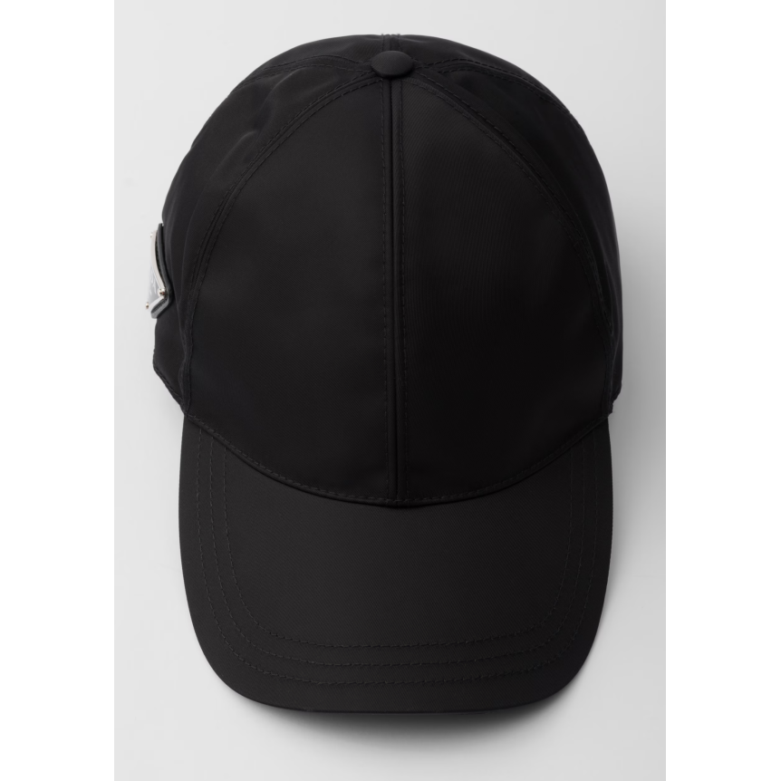 Casquette de baseball PRADA en Re nylon noir logo triangle email
