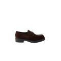 Mocassin en cuir de veau velours chocolat logo triangle email