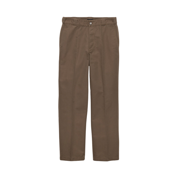 PRADA Pantalon en toile technique Canvas coton mélangé marron
