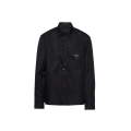 Chemise manche longue à pression en Re nylon noir poche poitrine
