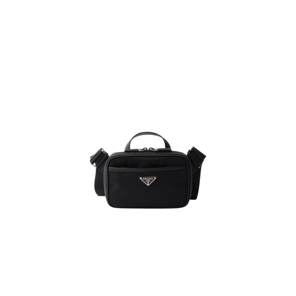 Sac porté épaule PRADA en Re Nylon et cuir Saffiano noir bandoulière