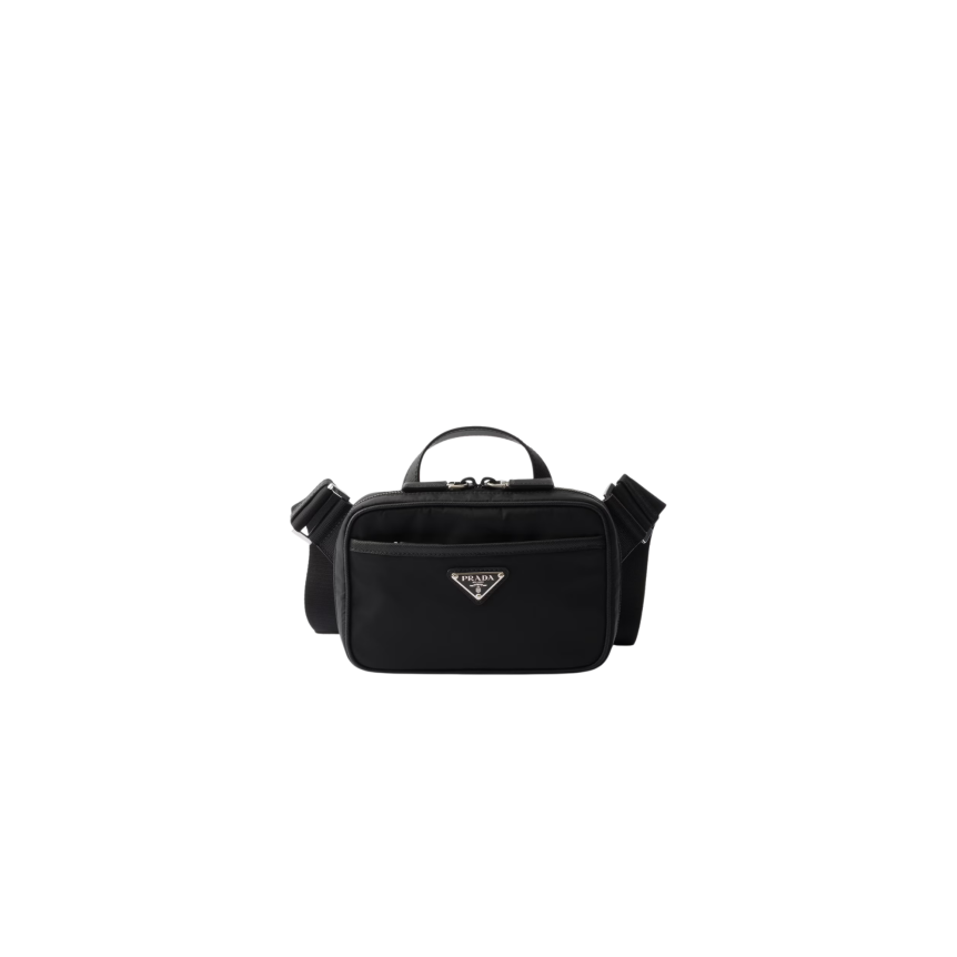 Sac porté épaule PRADA en Re Nylon et cuir Saffiano noir bandoulière