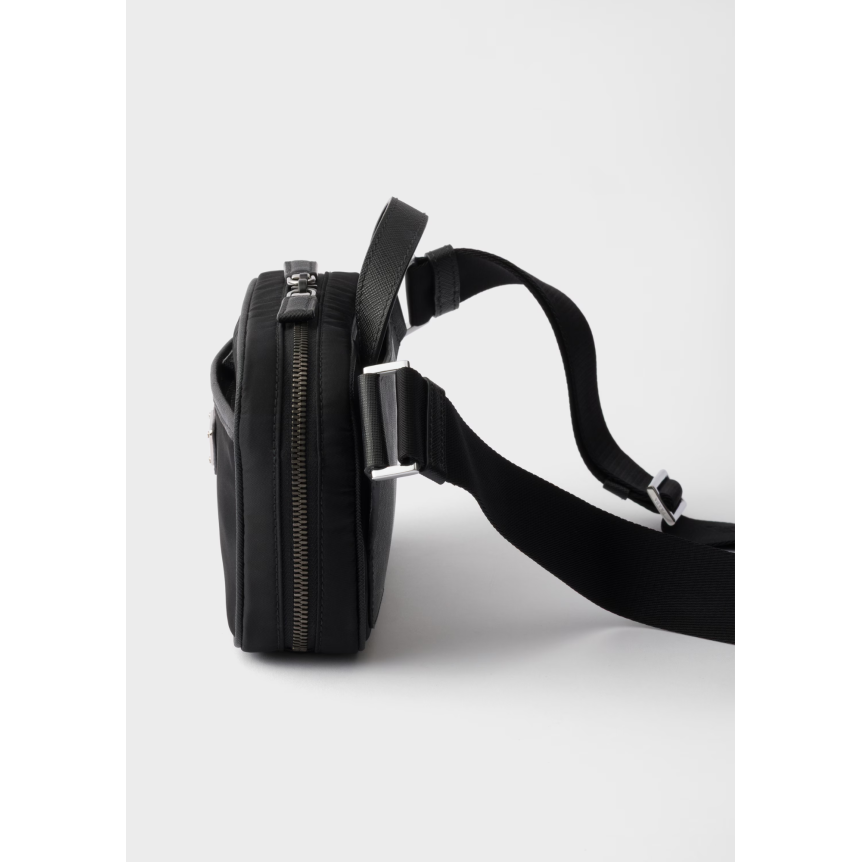 Sac porté épaule PRADA en Re Nylon et cuir Saffiano noir bandoulière