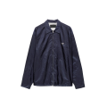 Blouson col chemise ample zippée en nylon Re bleu marine logo triangle métal émail