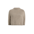 Pull court col rond Sabina manche 3/4 cachemire beige chiné