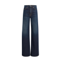 Jean taille haute Dane jambe large coton denim bleu brut