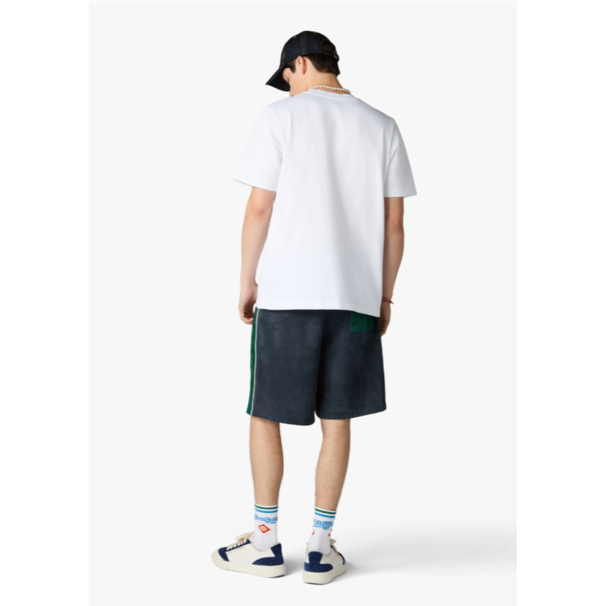 T‑shirt à manches courtes CASABLANCA coton blanc style sport écusson losange