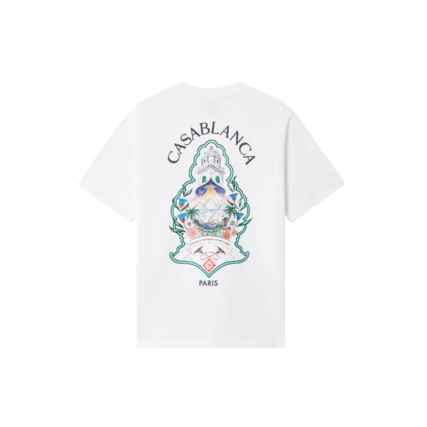 T‑shirt à manches courtes CASABLANCA coton bio blanc Hotel Emblem