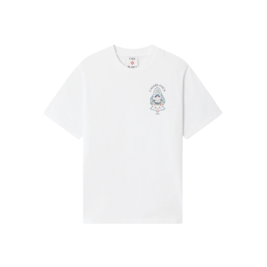 T‑shirt à manches courtes CASABLANCA coton bio blanc Hotel Emblem