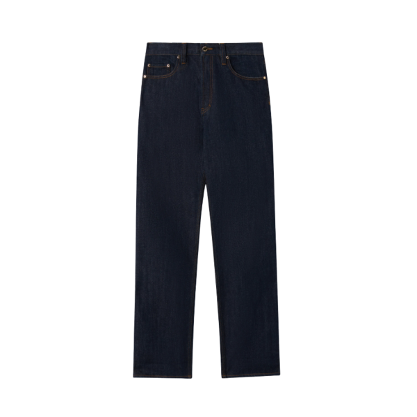 Jean droit CASABLANCA indigo en coton denim bleu brut