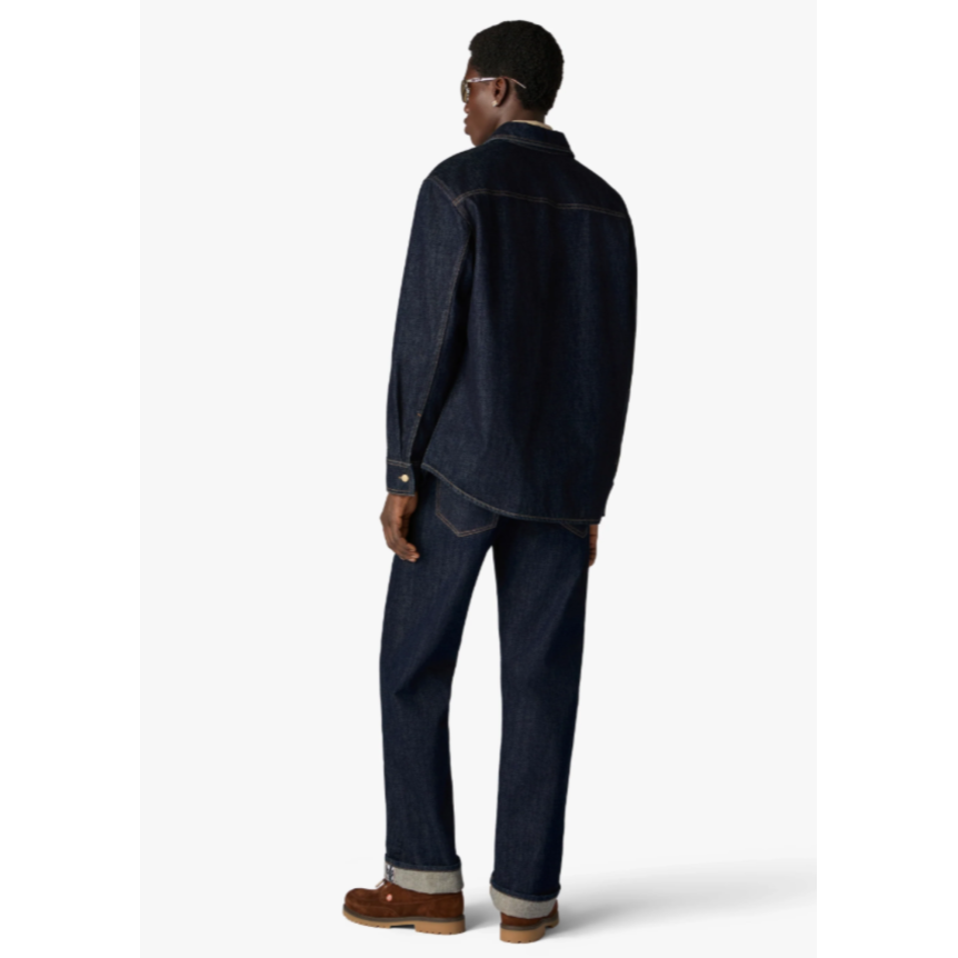 Jean droit CASABLANCA indigo en coton denim bleu brut