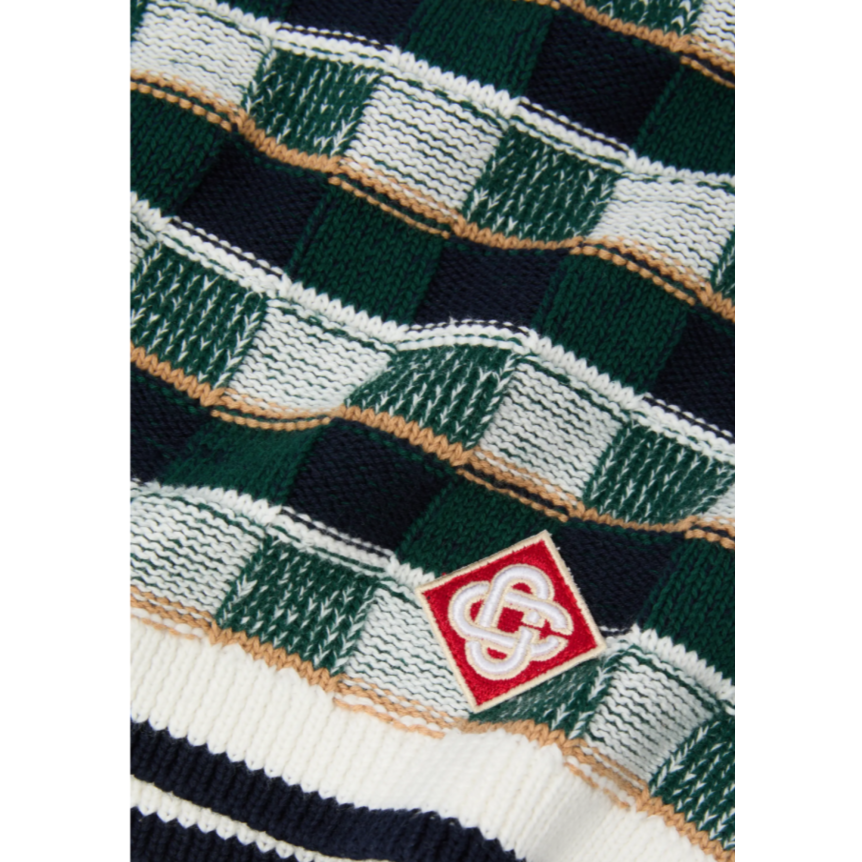 Short coton vert CASABLANCA en crochet à motif mosaïque