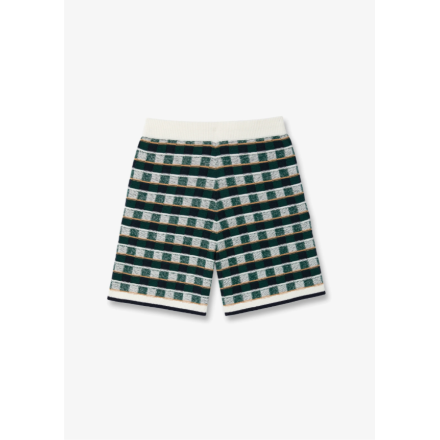 Short coton vert CASABLANCA en crochet à motif mosaïque