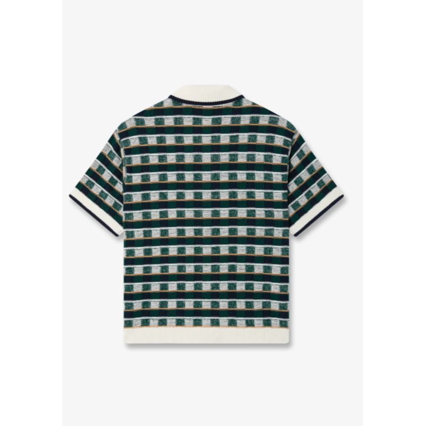 Chemise à manches courtes CASABLANCA coton vert en crochet à motif mosaïque