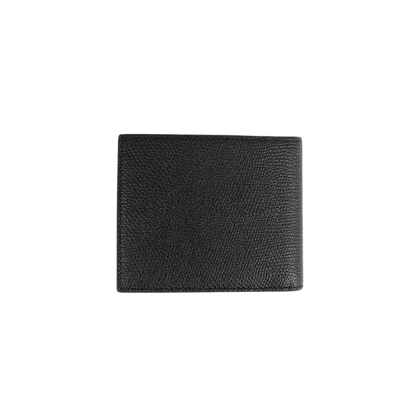 portefeuille cartes VALENTINO en cuir de veau grainé noir v logo