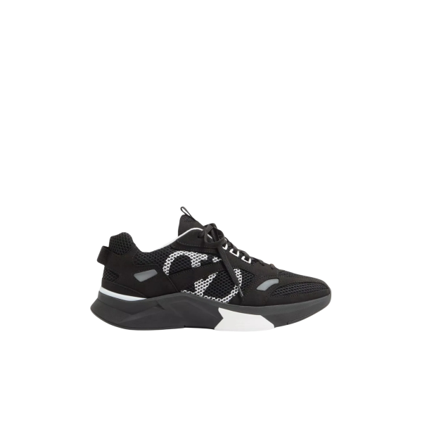 Baskets sneaker runner VALENTINO Demivee en maille noir v logo blanc