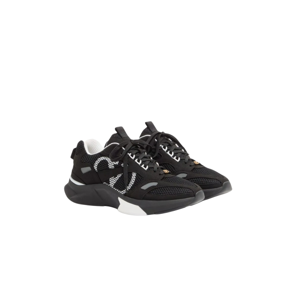 Baskets sneaker runner VALENTINO Demivee en maille noir v logo blanc