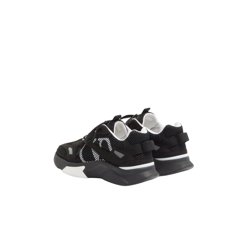 Baskets sneaker runner VALENTINO Demivee en maille noir v logo blanc