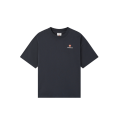 T‑shirt col rond à manches courtes coton bleu marine oversize style sport