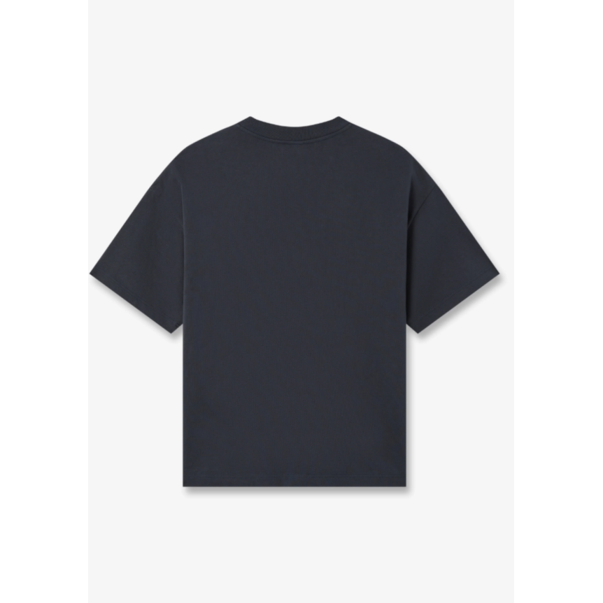T‑shirt col rond à manches courtes CASABLANCA coton bleu marine oversize style sport