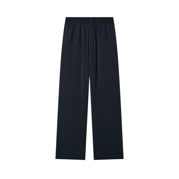 Pantalon CASABLANCA en soie  bleu marine foncé à monogramme