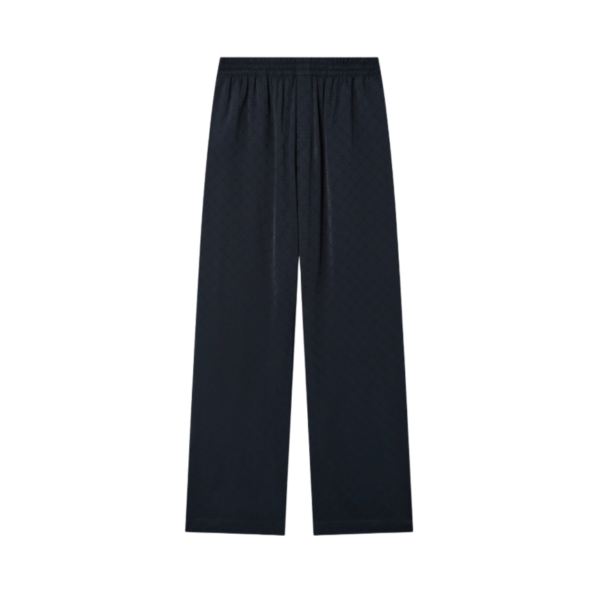 Pantalon CASABLANCA en soie  bleu marine foncé à monogramme