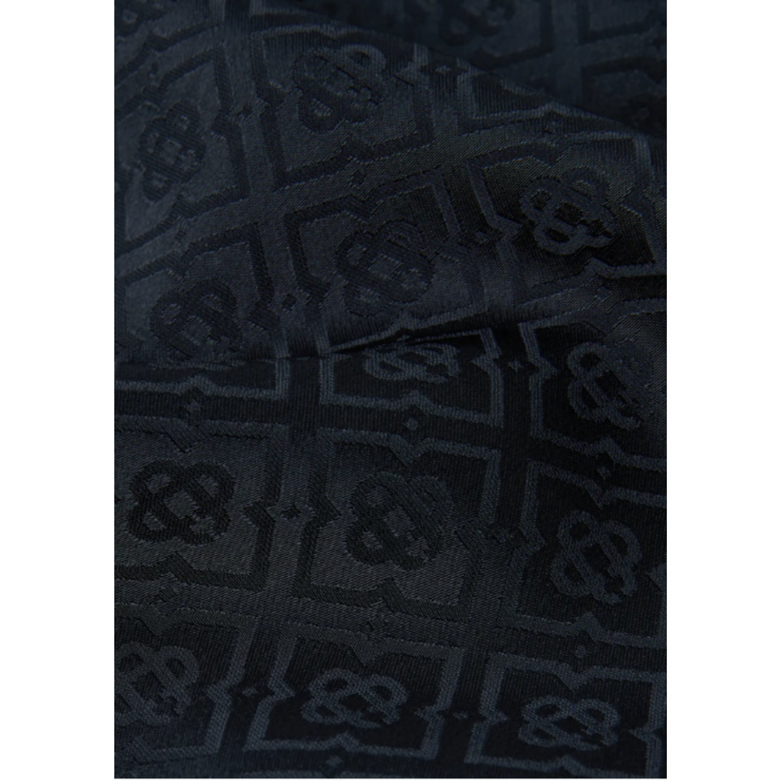 Pantalon CASABLANCA en soie  bleu marine foncé à monogramme