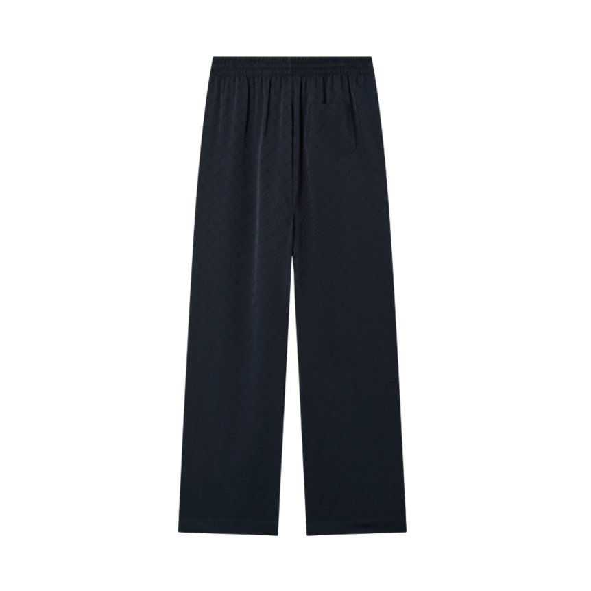 Pantalon CASABLANCA en soie  bleu marine foncé à monogramme