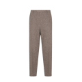 Pantalon à pince laine tweed marron chiné