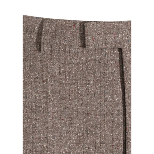 Pantalon à pince VALENTINO laine tweed marron chiné