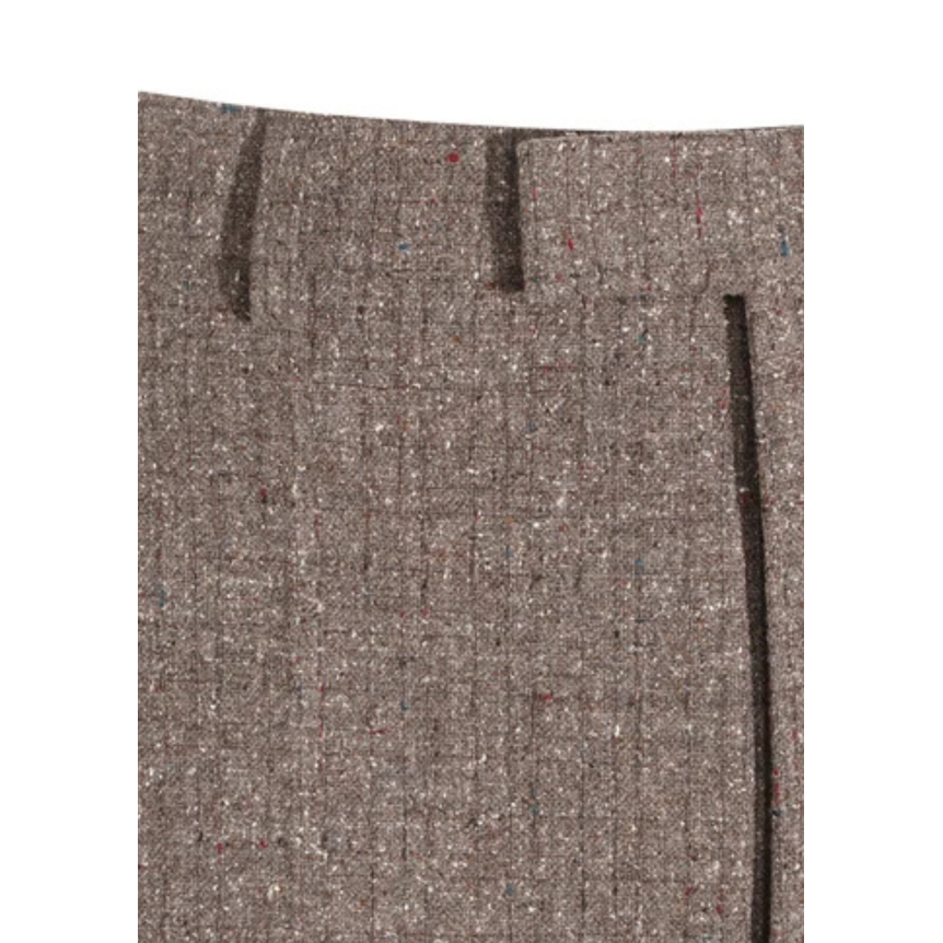 Pantalon à pince VALENTINO laine tweed marron chiné