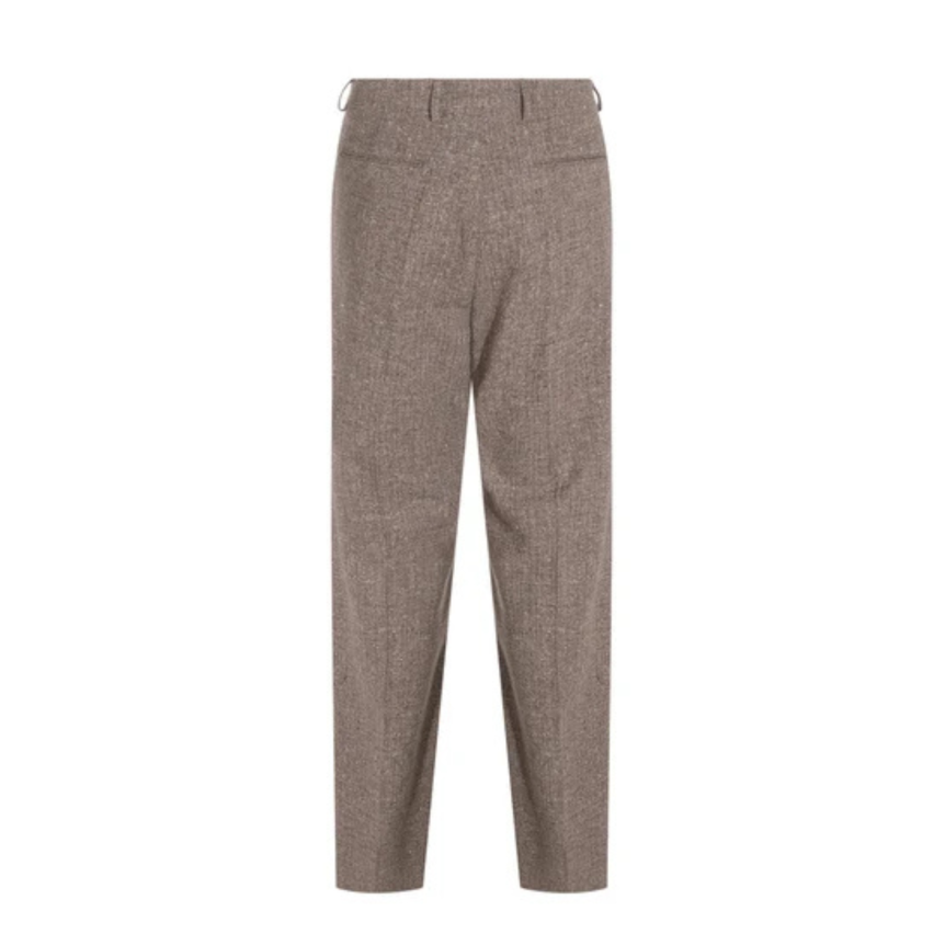 Pantalon à pince VALENTINO laine tweed marron chiné