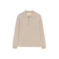 Polo manche longue laine beige V Logo