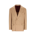 Veste croisée laine cachemire camel boutons dorés