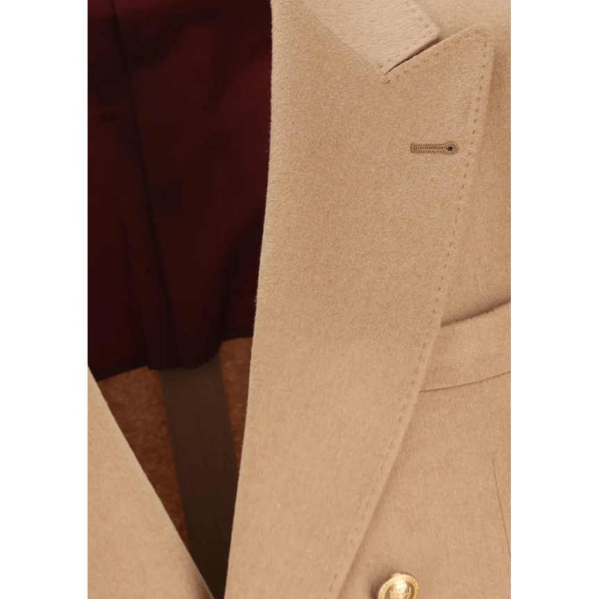 Veste croisée BRUNELLO CUCINELLI laine cachemire camel boutons dorés
