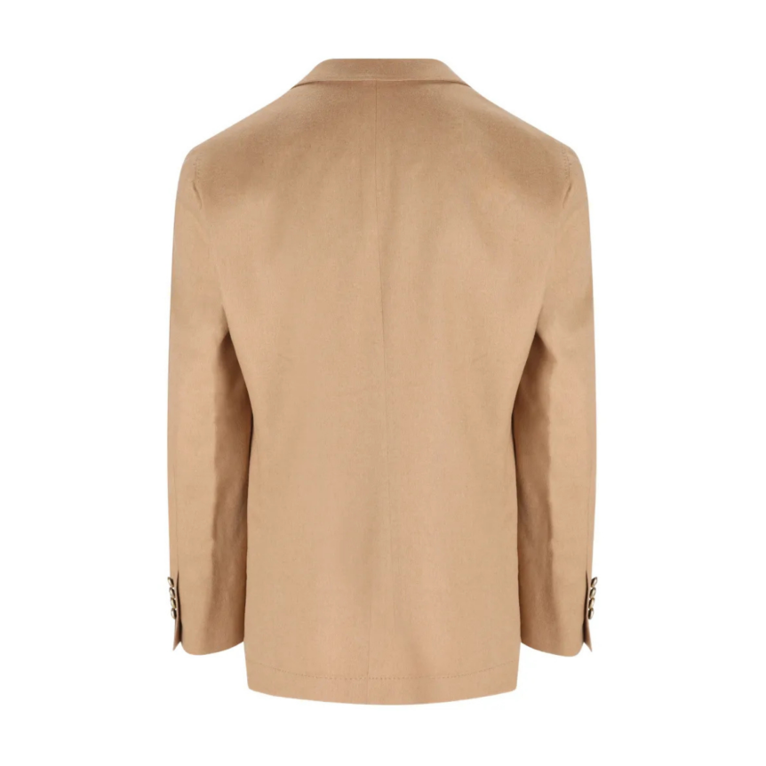Veste croisée BRUNELLO CUCINELLI laine cachemire camel boutons dorés