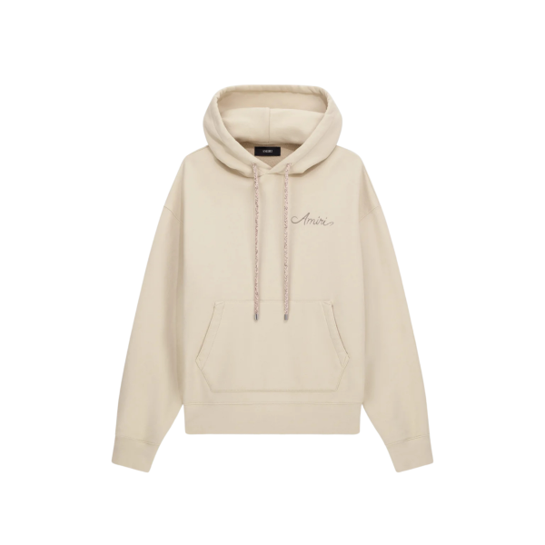 Sweat-shirt à capuche AMIRI coton beige logo MA Quad Damier dos