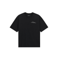 T-shirt manche courte oversize coton noir logo blanc imprimé MA Quad damier dos