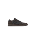 Basket basse Skel top Low daim marron os cuir grainé